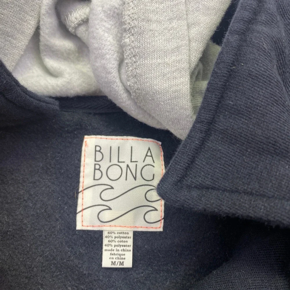 Billabong Two-Toned Hooded Girls Moto Gray Asymmetrical Zip Fleece Jacket Medium